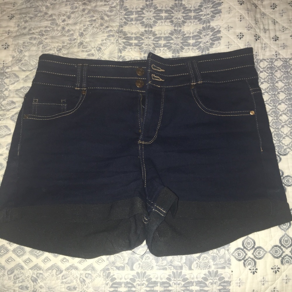 High waisted jean shorts